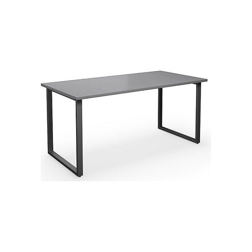 4061753263032 - Mehrzwecktisch DUO-O gerade Platte Tiefe 800 mm Breite 1600 mm lichtgrau   schwarz kaiserkraft