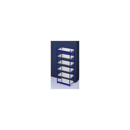 4250623732208 - Stabil-Steckregal einseitig Regalhöhe 2500 mm blau verzinkt Bodenbreite 1025 mm Grundregal Breite x Tiefe 1025 x 600 mm hofe