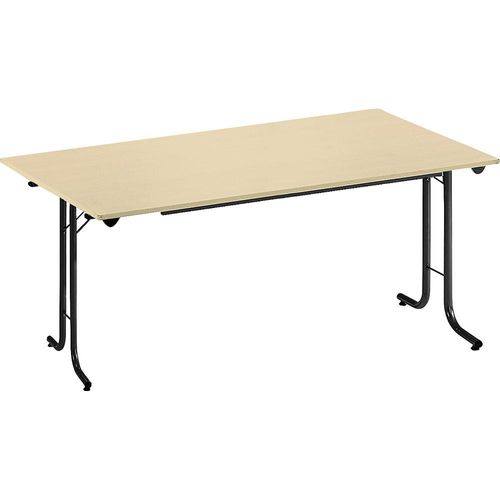 3700245508299 - Klapptisch mit abgerundeten Kanten Rundrohr-Gestell Plattenform rechteckig 1400 x 700 mm Gestell schwarz Platte Ahorn-Dekor kaiserkraft 3700245508299 - Klapptisch mit abgerundeten Kanten Rundrohr-Gestell Plattenform rechteckig 1400 x 700 mm Gestell schwarz Platte Ahorn-Dekor kaiserkraft