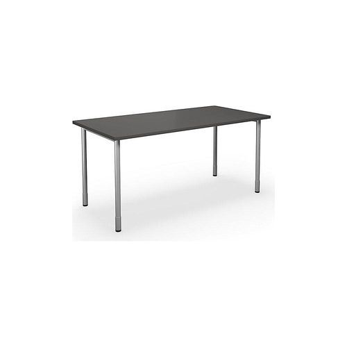 4061753262288 - Mehrzwecktisch DUO-C gerade Platte HxT 700 - 800 x 800 mm Breite 1600 mm dunkelgrau silber kaiserkraft