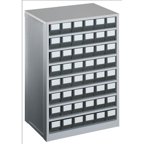 4009292809519 - Schubladenmagazin Gehäuse-Traglast 240 kg HxBxT 862 x 600 x 417 mm 48 Schubladen Schubladen grau kaiserkraft
