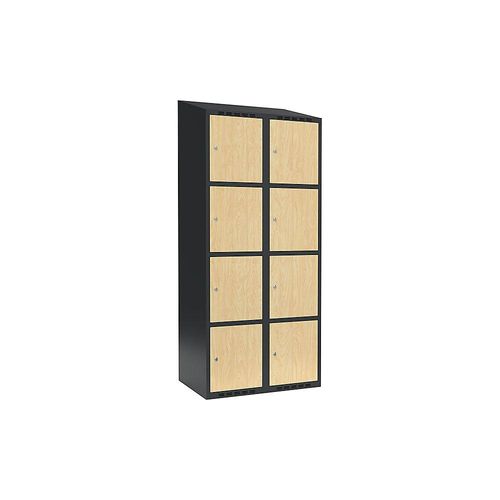 7042424849172 - 4er-Schließfachschrank Fydor 2 Abteile grau   Birke B 800 mm 2 Abteile schräge Dachform Zylinderschloss kaiserkraft