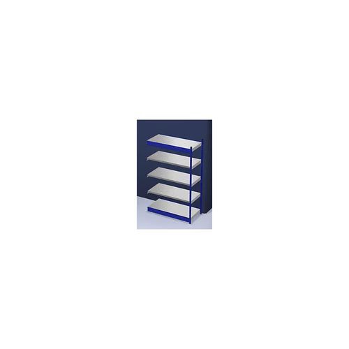 4250623731584 - Stabil-Steckregal einseitig Regalhöhe 2000 mm blau verzinkt Bodenbreite 1325 mm Anbauregal Breite x Tiefe 1325 x 600 mm hofe