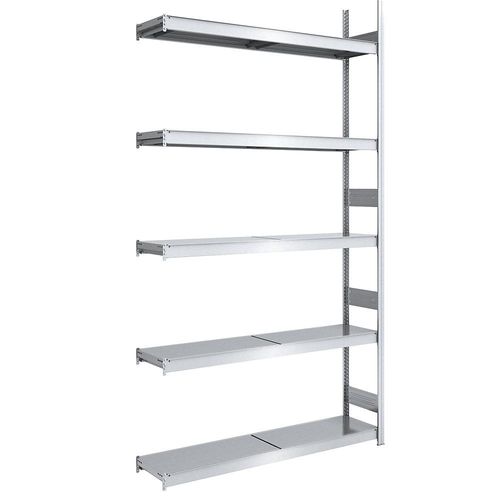 4250623703147 - Großfach-Steckregal verzinkt Boden-BxT 1500 x 400 mm Anbauregal 5 Stahlböden Höhe 3000 mm hofe