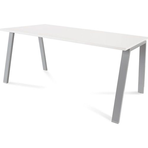 8427951004765 - Schreibtisch BLANCA Höhe 740 mm Gestell A-Form BxT 1600 x 800 mm weiß grau kaiserkraft 8427951004765 - Schreibtisch BLANCA Höhe 740 mm Gestell A-Form BxT 1600 x 800 mm weiß grau kaiserkraft