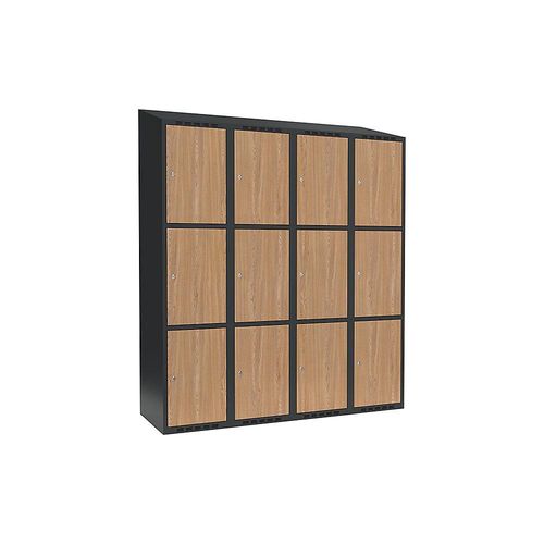 7042424848922 - 3er-Schließfachschrank Fydor 4 Abteile grau Eiche B 1200 mm 4 Abteile schräge Dachform Zylinderschloss kaiserkraft 7042424848922 - 3er-Schließfachschrank Fydor 4 Abteile grau Eiche B 1200 mm 4 Abteile schräge Dachform Zylinderschloss kaiserkraft