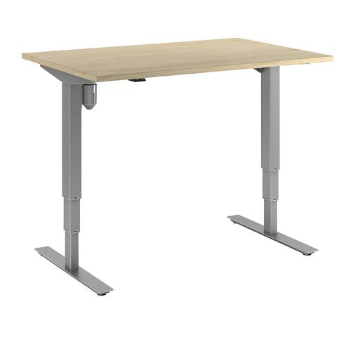 4061753258403 - Schreibtisch Atlanta elektrisch höhenverstellbar gerade BxT 1200 x 800 mm Eiche silber kaiserkraft