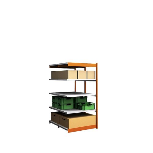 4250623734042 - Stabil-Steckregal doppelseitig Regalhöhe 2000 mm orange verzinkt Bodenbreite 1025 mm Anbauregal Breite x Tiefe 1025 x 600 mm hofe 4250623734042 - Stabil-Steckregal doppelseitig Regalhöhe 2000 mm orange verzinkt Bodenbreite 1025 mm Anbauregal Breite x Tiefe 1025 x 600 mm hofe
