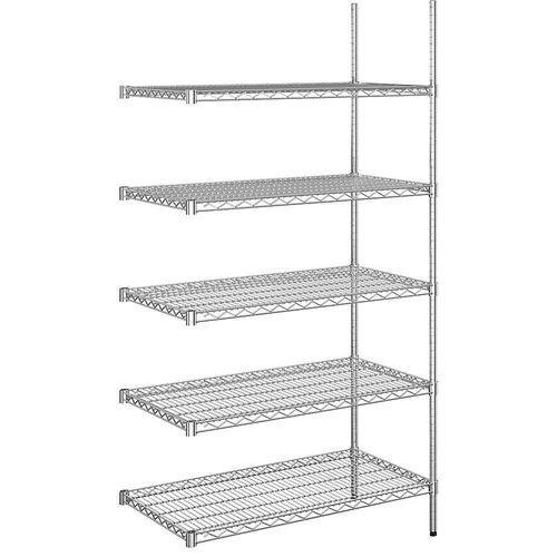 4061753092038 - Stahldraht-Gitterregal verchromt Fachlast 150 kg BxT 910 x 610 mm Anbauregal Höhe 1880 mm 5 Fachböden kaiserkraft