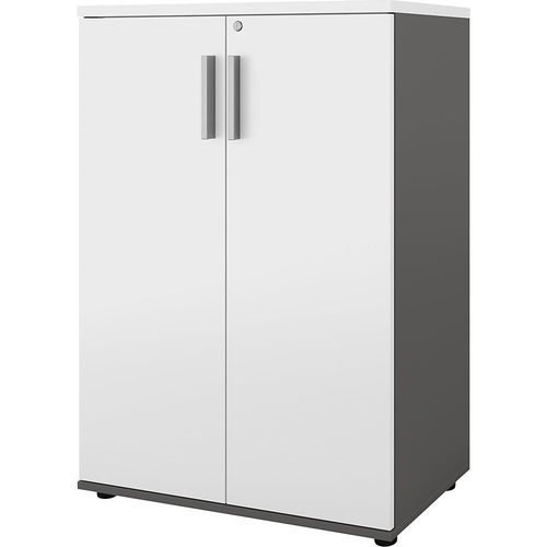 5905745100990 - Schrank Portland BxT 800 x 420 mm H 1138 mm Türhöhe 1060 mm dunkelgrau weiß gebürstet kaiserkraft 5905745100990 - Schrank Portland BxT 800 x 420 mm H 1138 mm Türhöhe 1060 mm dunkelgrau weiß gebürstet kaiserkraft