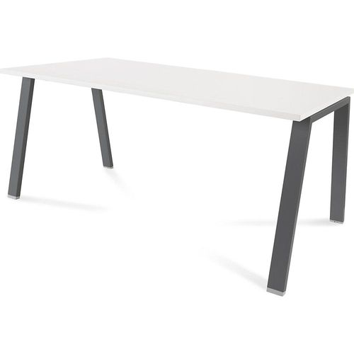 8427951004987 - Schreibtisch BLANCA Höhe 740 mm Gestell A-Form BxT 1600 x 800 mm weiß   anthrazit kaiserkraft