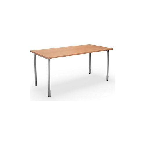 4061753262226 - Mehrzwecktisch DUO-C gerade Platte HxT 700 - 800 x 800 mm Breite 1600 mm Buche silber kaiserkraft