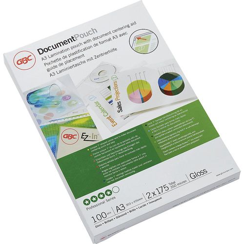 0033816100398 - Document Laminierfolien DIN A3 Glänzend 175 Mikron (2 x 175) Transparent 100 Stück 0033816100398 - Document Laminierfolien DIN A3 Glänzend 175 Mikron (2 x 175) Transparent 100 Stück