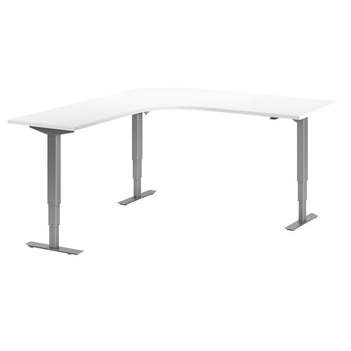 4061753259516 - Schreibtisch Atlanta elektrisch höhenverstellbar L-Form BxT 1800 x 2000 mm weiß silber links kaiserkraft 4061753259516 - Schreibtisch Atlanta elektrisch höhenverstellbar L-Form BxT 1800 x 2000 mm weiß silber links kaiserkraft