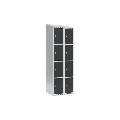 7042423040211 - 4er-Schließfachschrank Fydor 2 Abteile lichtgrau grau B 600 mm 2 Abteile schräge Dachform Vorhängeschloss kaiserkraft 7042423040211 - 4er-Schließfachschrank Fydor 2 Abteile lichtgrau grau B 600 mm 2 Abteile schräge Dachform Vorhängeschloss kaiserkraft