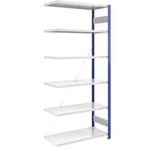 4061753029058 - eurokraft pro Lager-Steckregal Regalständer blau HxB 2500 x 1000 mm Boden lichtgrau Anbauregal Tiefe 600 mm