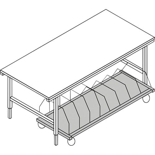 4251924701818 - Kartonagemagazin fahrbar HxBxT 690 x 1600 x 600 mm schwarz kaiserkraft