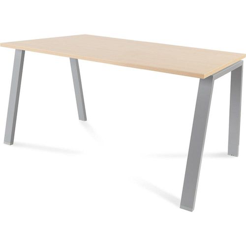 8427951003867 - Schreibtisch BLANCA Höhe 740 mm Gestell A-Form BxT 1400 x 800 mm Buche-Dekor   grau kaiserkraft