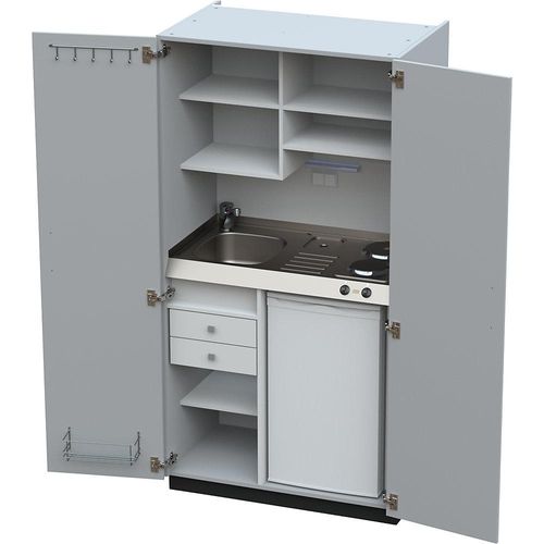 4021176422218 - Schrankküche mit Flügeltüren 2 Massekochfelder Becken links grau 1956x1000x650 mm kaiserkraft 4021176422218 - Schrankküche mit Flügeltüren 2 Massekochfelder Becken links grau 1956x1000x650 mm kaiserkraft