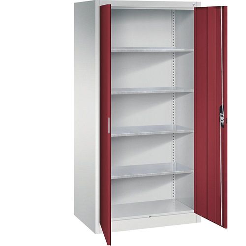 4069361432970 - Werkstatt-Flügeltürschrank HxBxT 1950 x 930 x 600 mm lichtgrau   rubinrot C+P