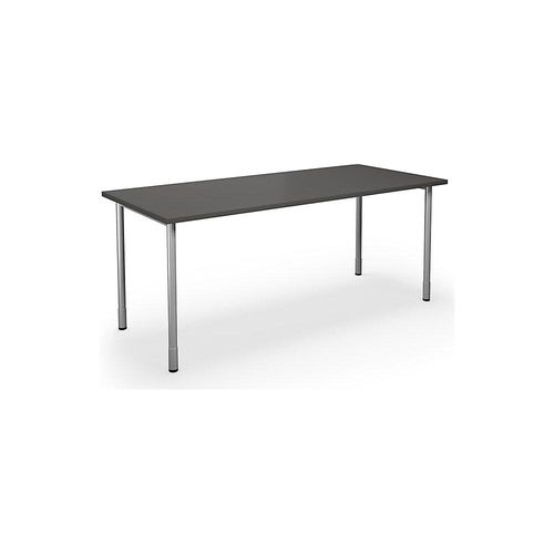 4061753262462 - Mehrzwecktisch DUO-C gerade Platte HxT 700 - 800 x 800 mm Breite 1800 mm dunkelgrau silber kaiserkraft