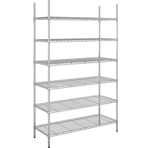 4061753091666 - Stahldraht-Gitterregal verchromt Fachlast 100 kg BxT 1220 x 610 mm Grundregal Höhe 2180 mm 6 Fachböden kaiserkraft