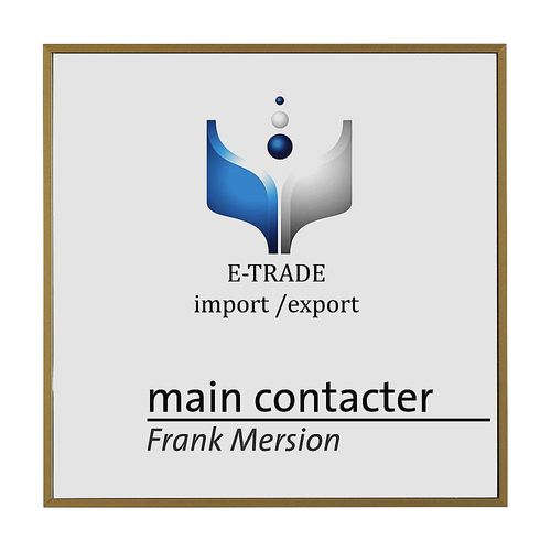 4060081702831 - moedel Türschild Madrid Aluminiumrahmen individuell beschriftbar Polyester-Abdeckung Klebemontage B 150 x H 150 mm bronze