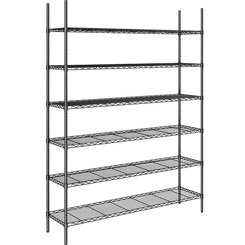 4061753091505 - Stahldraht-Gitterregal schwarz Fachlast 100 kg BxT 1520 x 460 mm Grundregal Höhe 2180 mm 6 Fachböden kaiserkraft 4061753091505 - Stahldraht-Gitterregal schwarz Fachlast 100 kg BxT 1520 x 460 mm Grundregal Höhe 2180 mm 6 Fachböden kaiserkraft