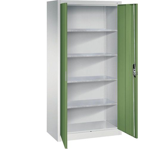 4069361416833 - Werkstatt-Flügeltürschrank HxBxT 1950 x 930 x 500 mm lichtgrau   resedagrün C+P