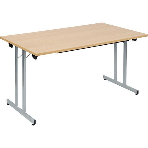 4061753246691 - Klapptisch F25 BxT 1400 x 800 mm Platte Buche-Dekor Gestell alusilber kaiserkraft