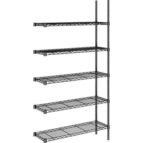 4061753091338 - Stahldraht-Gitterregal schwarz Fachlast 100 kg BxT 910 x 360 mm Anbauregal Höhe 1880 mm 5 Fachböden kaiserkraft 4061753091338 - Stahldraht-Gitterregal schwarz Fachlast 100 kg BxT 910 x 360 mm Anbauregal Höhe 1880 mm 5 Fachböden kaiserkraft