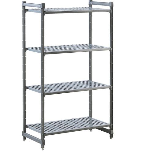 0099511921645 - Kunststoff-Steckregalsystem Fachboden-BxT 990 x 540 mm Grundregal Breite 1070 mm Boden geschlitzt kaiserkraft