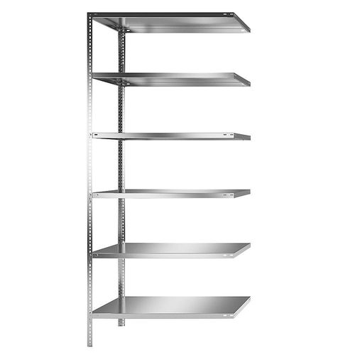 4021177029331 - Edelstahlregal Regalhöhe 2500 mm Anbauregal Breite x Tiefe 1100 x 600 mm kaiserkraft