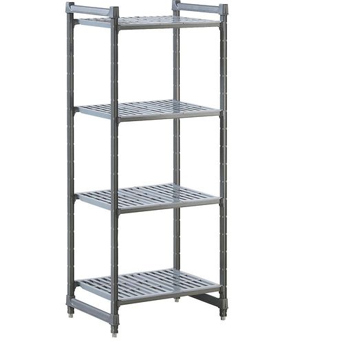 0099511934584 - Kunststoff-Steckregalsystem Fachboden-BxT 680 x 540 mm Grundregal Breite 760 mm Boden geschlitzt kaiserkraft