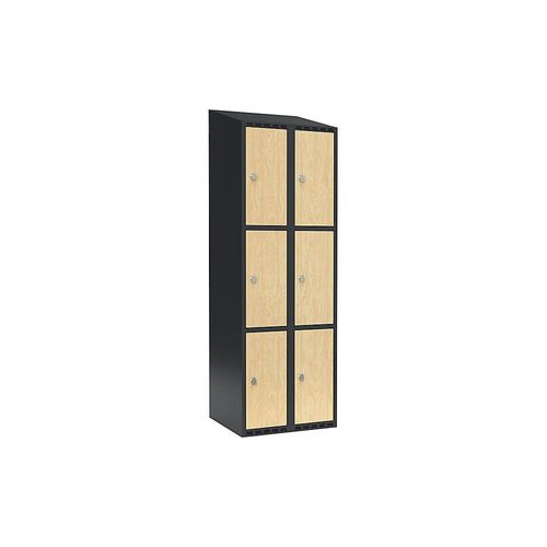 7042424831672 - 3er-Schließfachschrank Fydor 2 Abteile grau   Birke B 600 mm 2 Abteile schräge Dachform Vorhängeschloss kaiserkraft