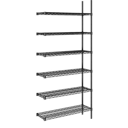 4061753091116 - Stahldraht-Gitterregal schwarz Fachlast 250 kg BxT 910 x 360 mm Anbauregal Höhe 2180 mm 6 Fachböden kaiserkraft 4061753091116 - Stahldraht-Gitterregal schwarz Fachlast 250 kg BxT 910 x 360 mm Anbauregal Höhe 2180 mm 6 Fachböden kaiserkraft