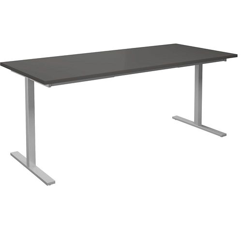 4061753263902 - Mehrzwecktisch DUO-T gerade Platte HxT 740 x 800 mm Breite 1800 mm dunkelgrau silber kaiserkraft