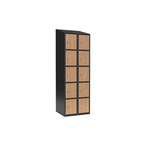 7042424833805 - 5er-Schließfachschrank Fydor 2 Abteile grau Eiche B 600 mm 2 Abteile schräge Dachform Vorhängeschloss kaiserkraft 7042424833805 - 5er-Schließfachschrank Fydor 2 Abteile grau Eiche B 600 mm 2 Abteile schräge Dachform Vorhängeschloss kaiserkraft