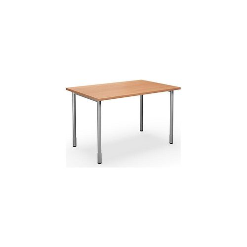4061753261861 - Mehrzwecktisch DUO-C gerade Platte HxT 700 - 800 x 800 mm Breite 1200 mm Buche silber kaiserkraft