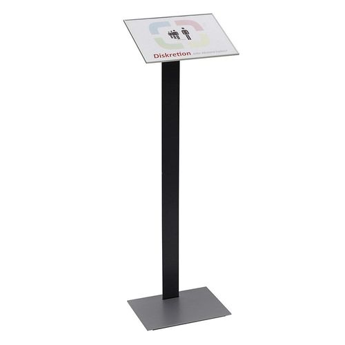 4060081701346 - Moedel Madrid Infostativ 20 DIN A3 Hoch- oder Querformat freistehend Aluminium mit Einleger silber