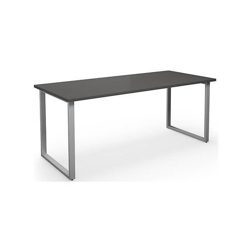 4061753263186 - Mehrzwecktisch DUO-O gerade Platte Tiefe 800 mm Breite 1800 mm dunkelgrau   silber kaiserkraft