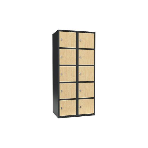 7042424831634 - 5er-Schließfachschrank Fydor 2 Abteile grau   Birke B 800 mm 2 Abteile flache Dachform Vorhängeschloss kaiserkraft