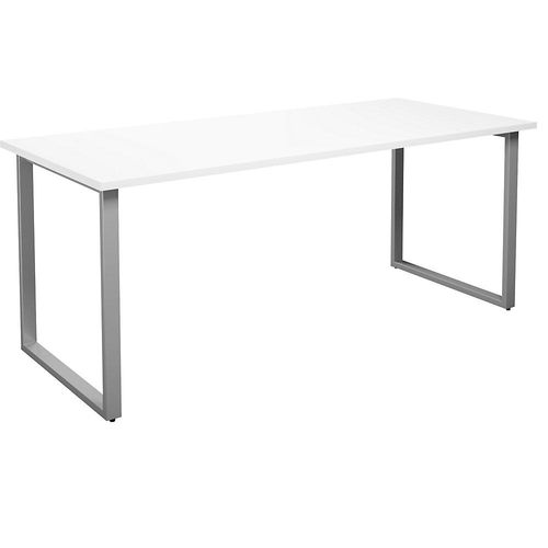 4061753263247 - Mehrzwecktisch DUO-O gerade Platte Tiefe 800 mm Breite 1800 mm weiß   silber kaiserkraft