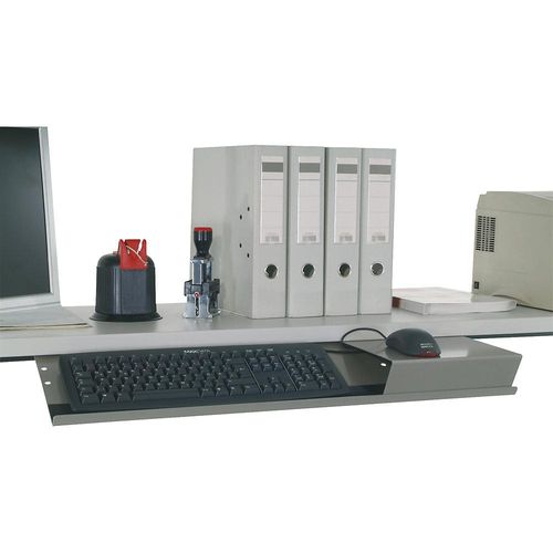 4251924702112 - Tastatur- Mausablage HxBxT 20 x 760 x 210 mm silbergrau kaiserkraft