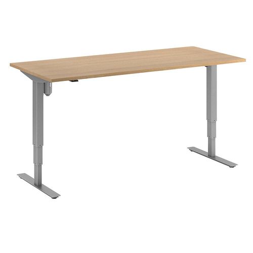 4061753266095 - Schreibtisch Atlanta elektrisch höhenverstellbar gerade BxT 1800 x 800 mm Buche silber kaiserkraft 4061753266095 - Schreibtisch Atlanta elektrisch höhenverstellbar gerade BxT 1800 x 800 mm Buche silber kaiserkraft