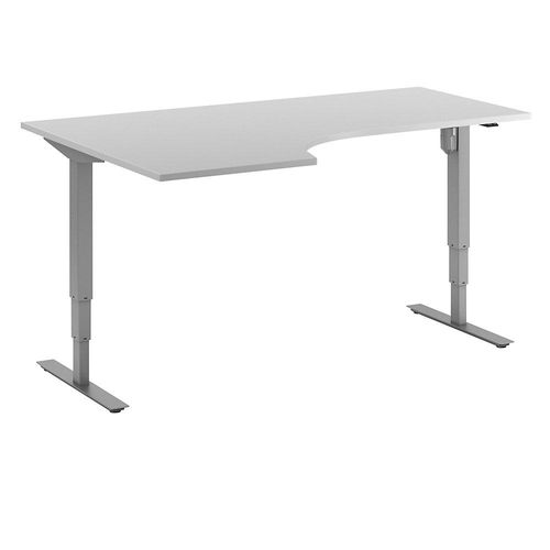 4061753266484 - Schreibtisch Atlanta elektrisch höhenverstellbar Ecke BxT 1800 x 1200 mm lichtgrau silber links kaiserkraft