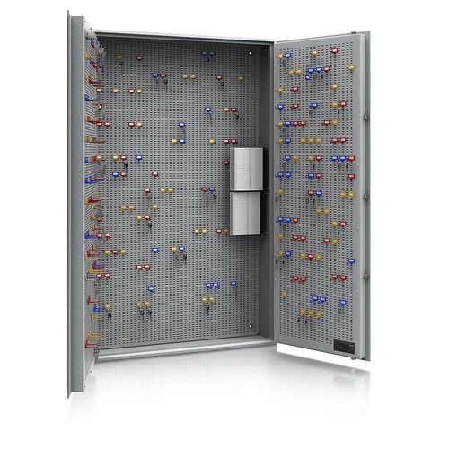 5901468303342 - Schlüsseltresor Sicherheitsstufe A und Euro-Norm S1 lichtgrau HxBxT 1500 x 1000 x 200 mm für max 800 Haken kaiserkraft