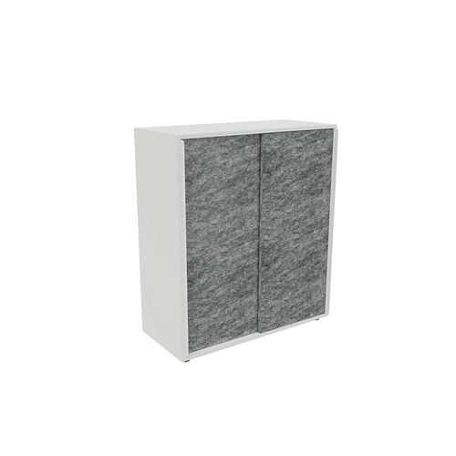 0089336799826 - Schiebetürenschrank NEOTEX mit Akustik-Front HxBxT 1150 x 1000 x 440 mm Front granitgrau kaiserkraft