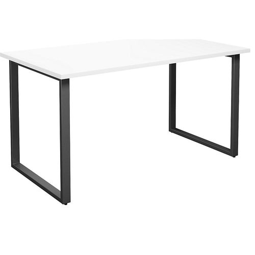 4061753262899 - Mehrzwecktisch DUO-O gerade Platte Tiefe 800 mm Breite 1400 mm weiß   schwarz kaiserkraft