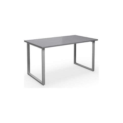 4061753262837 - Mehrzwecktisch DUO-O gerade Platte Tiefe 800 mm Breite 1400 mm lichtgrau   silber kaiserkraft